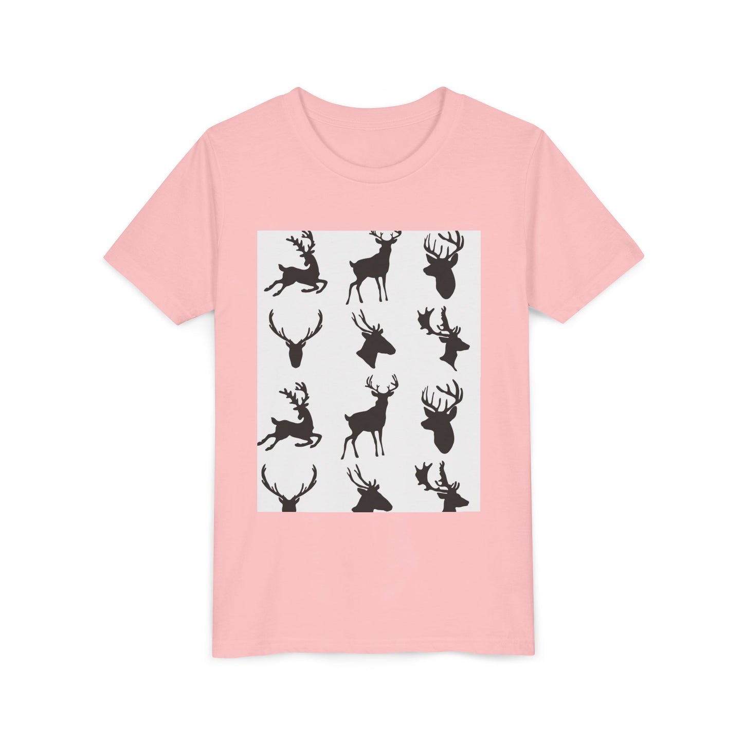 Youth Short Sleeve Tee - Stylish Reindeer Silhouettes for Winter Celebrations