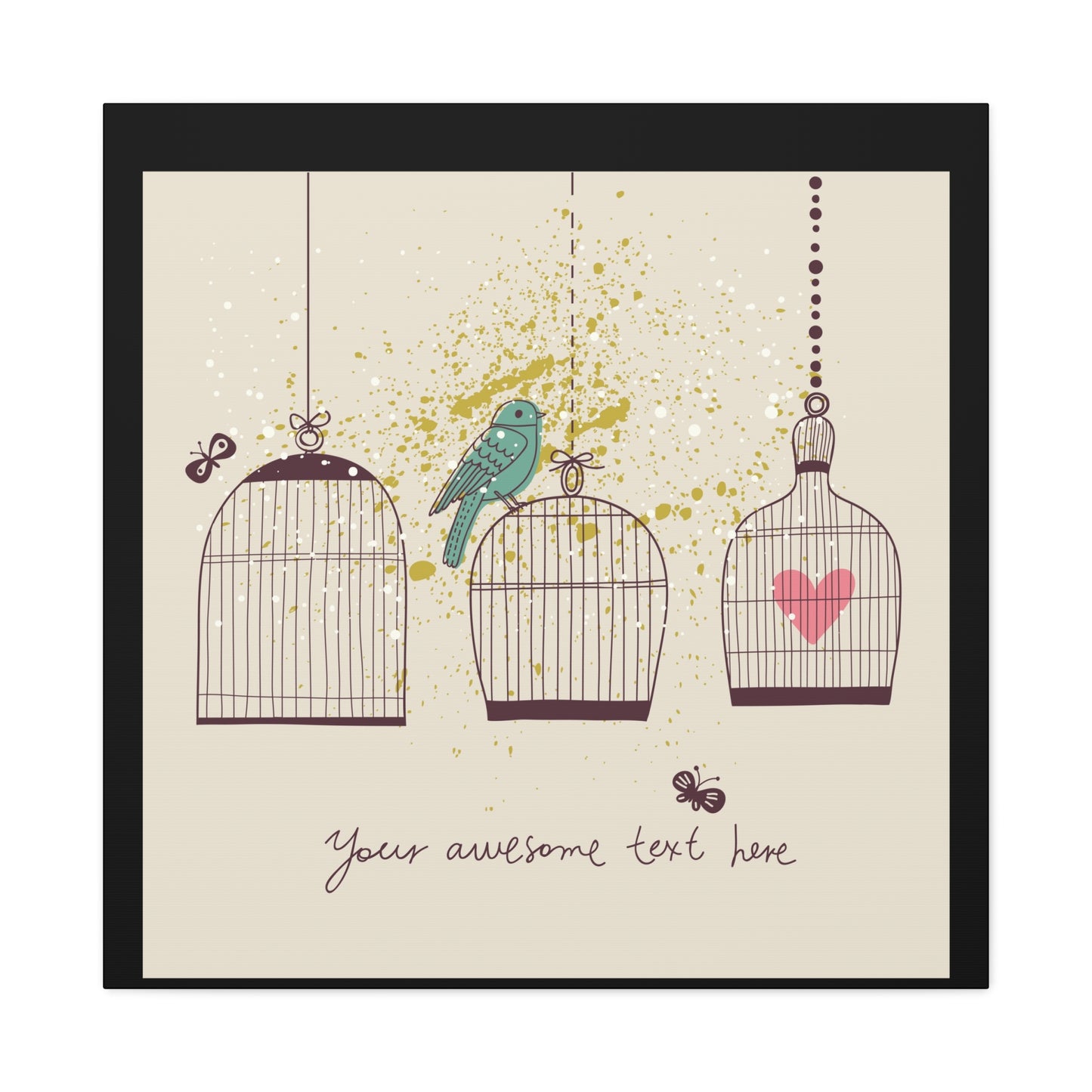 Whimsical Birdcage Canvas Wall Art - Personalized Home Decor