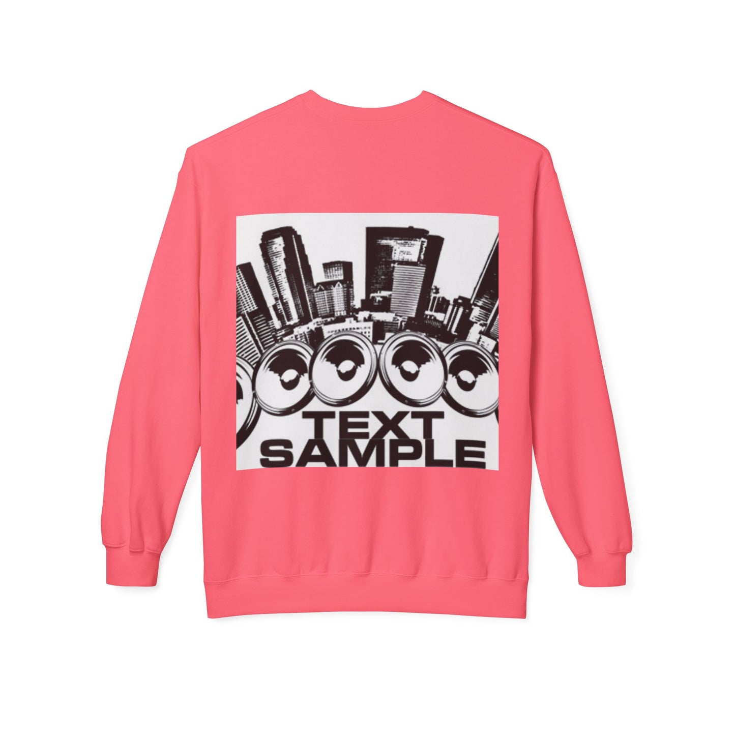 Urban Vibe Sound Wave Crewneck Sweatshirt - Unisex Fleece with Cityscape Design