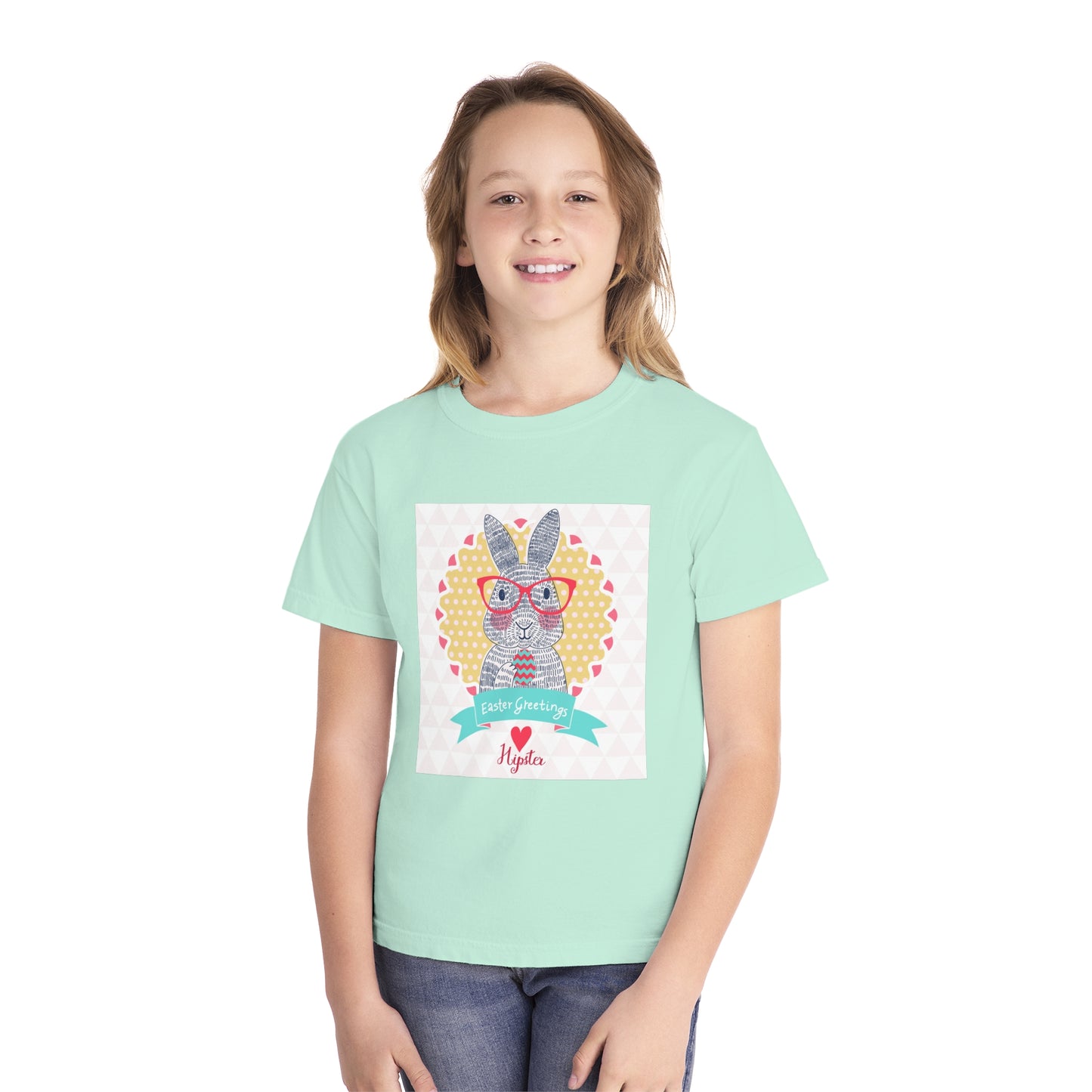 Youth Easter Bunny Tee - 'Easter Greetings' Design