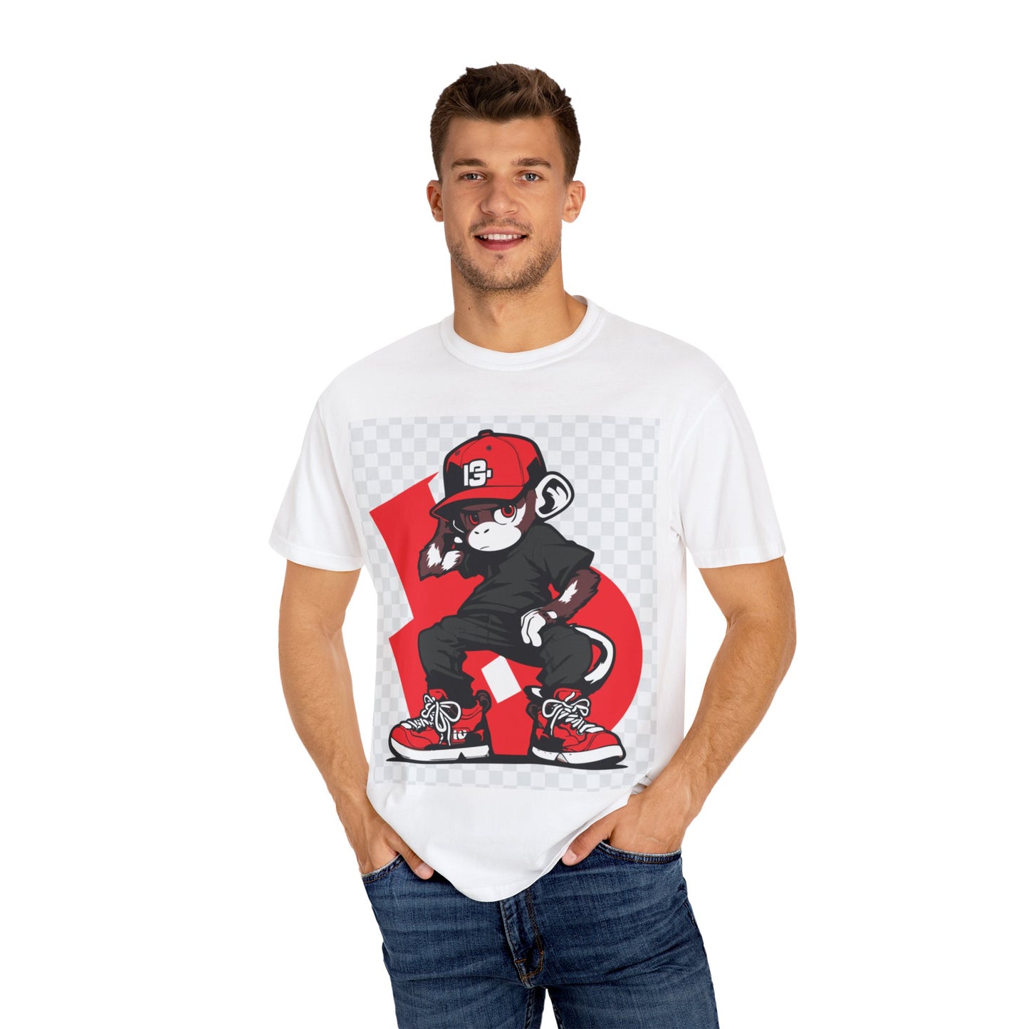 Cool Graffiti Monkey Unisex Garment-Dyed T-Shirt