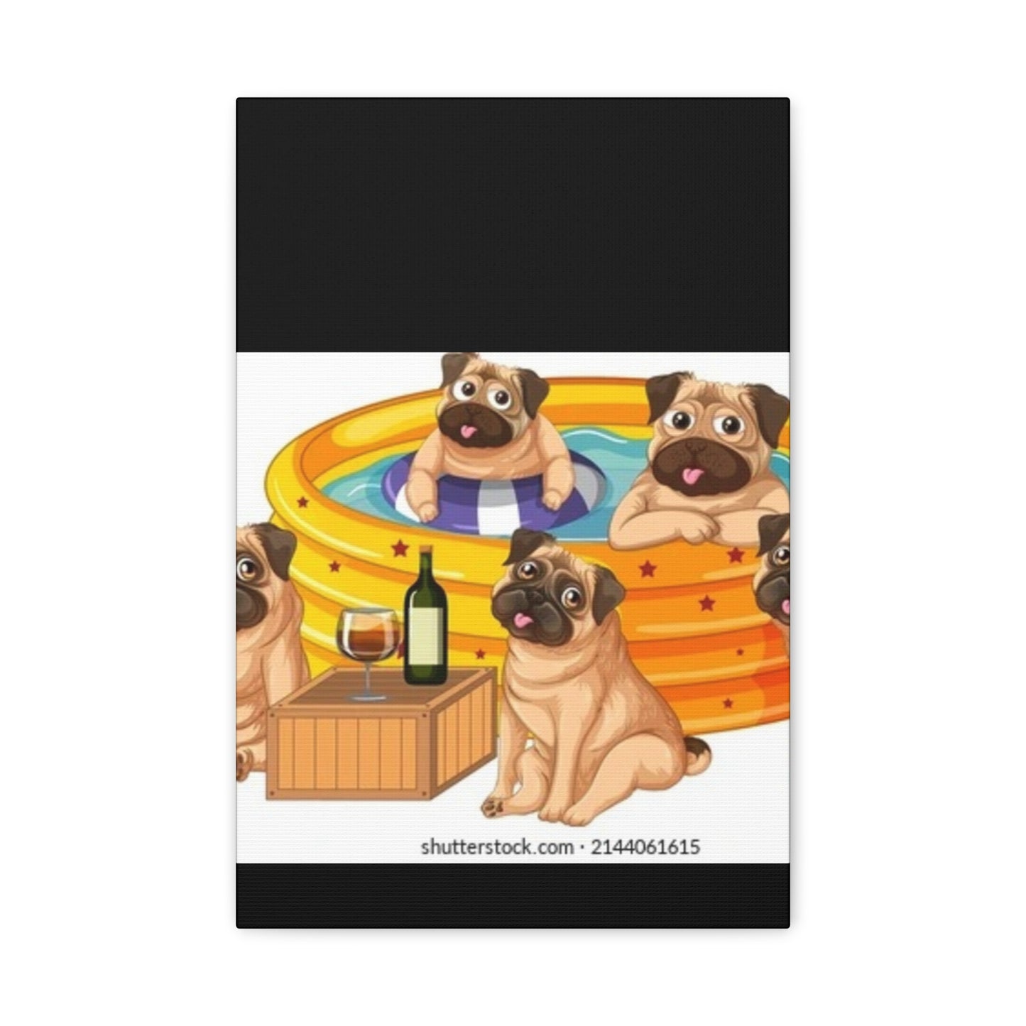 Pug Pool Party Canvas Art - Fun Pet Decor