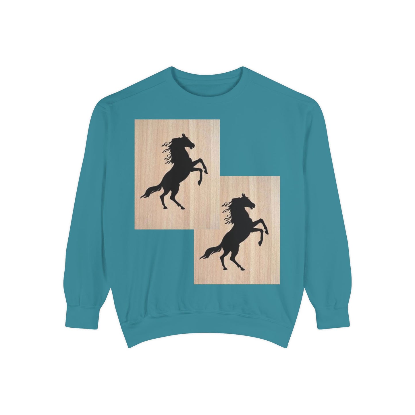Equestrian Spirit Unisex Garment-Dyed Sweatshirt - Bold Horse Design