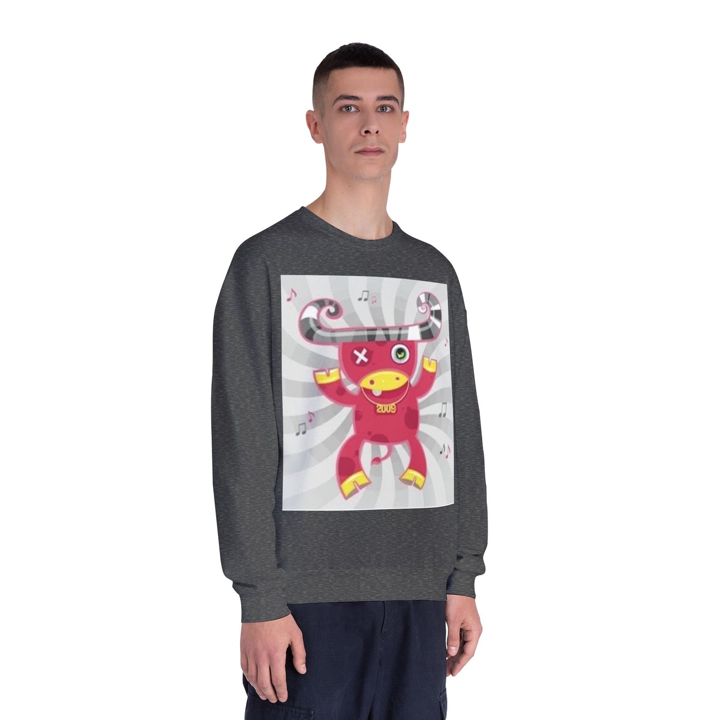 Fun Cartoon Monster Crewneck Sweatshirt - Unisex