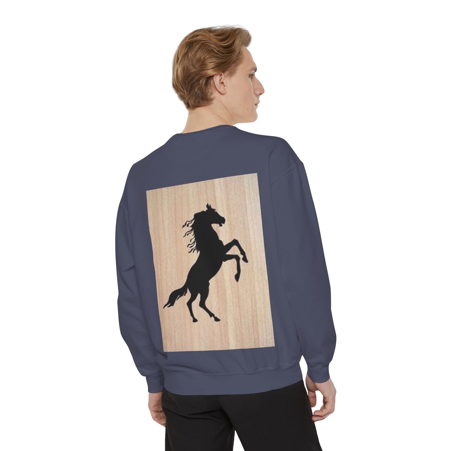 Equestrian Spirit Unisex Garment-Dyed Sweatshirt - Bold Horse Design