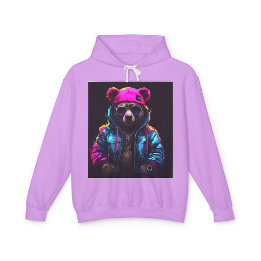 Cool Bear Hoodie - Unisex Lightweight Hooded Sweatshirt with Funky Design