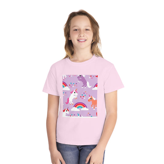 Youth Unicorn Pattern Tee - Fun, Colorful Kids Shirt for Playtime and Parties