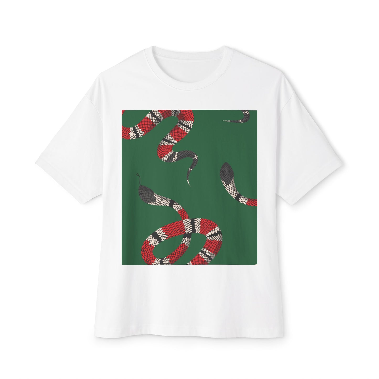 Wildlife Graphic Oversized T-Shirt - Snake & Owl Design