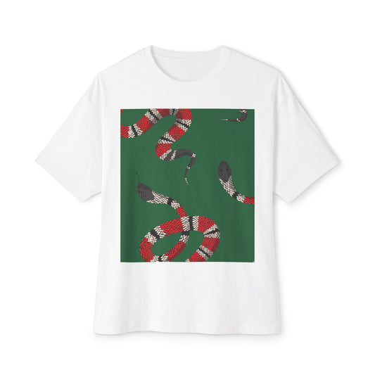 Wildlife Graphic Oversized T-Shirt - Snake & Owl Design