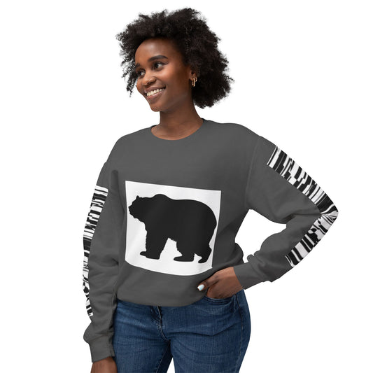 Stylish Bear Graphic Unisex Lightweight Crewneck Sweatshirt