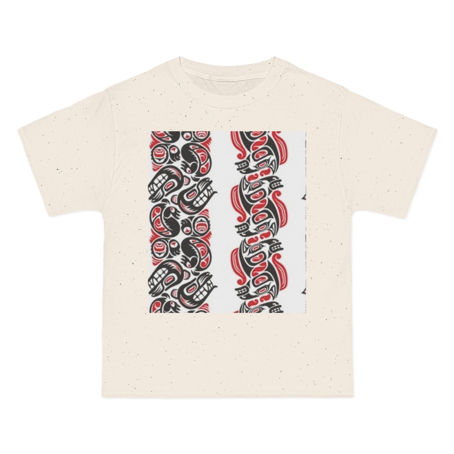 Bold Graphic Short-Sleeve T-Shirt with Tribal Design