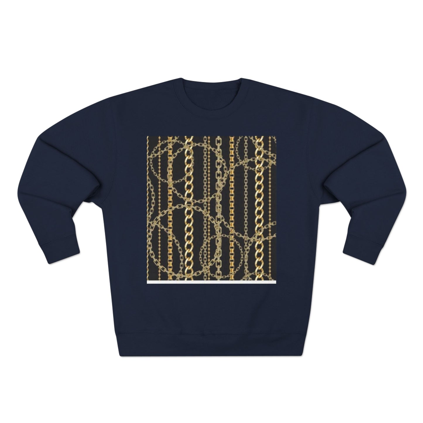 Gold Chain Pattern Unisex Crewneck Sweatshirt - Stylish, Comfortable, Perfect for Casual Wear