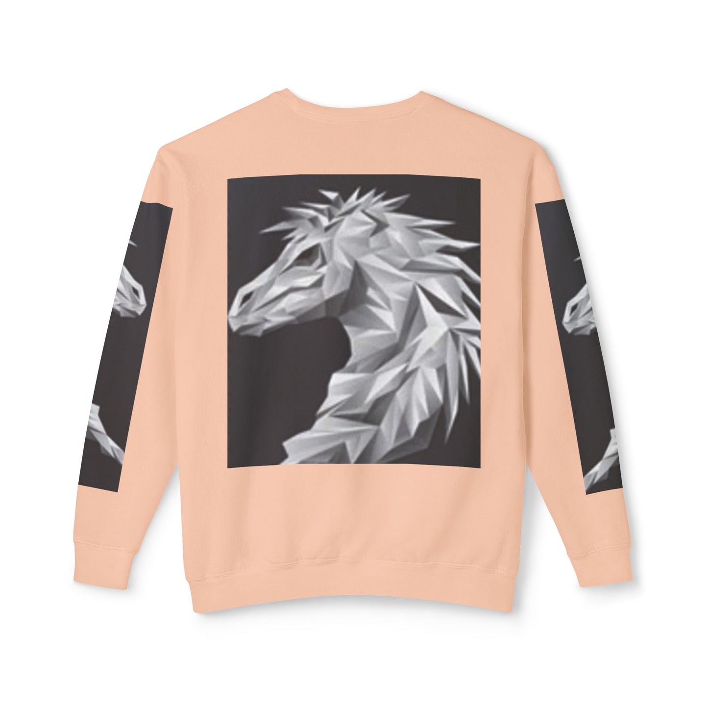Unisex Lightweight Crewneck Sweatshirt - Stylish Geometric Horse Design