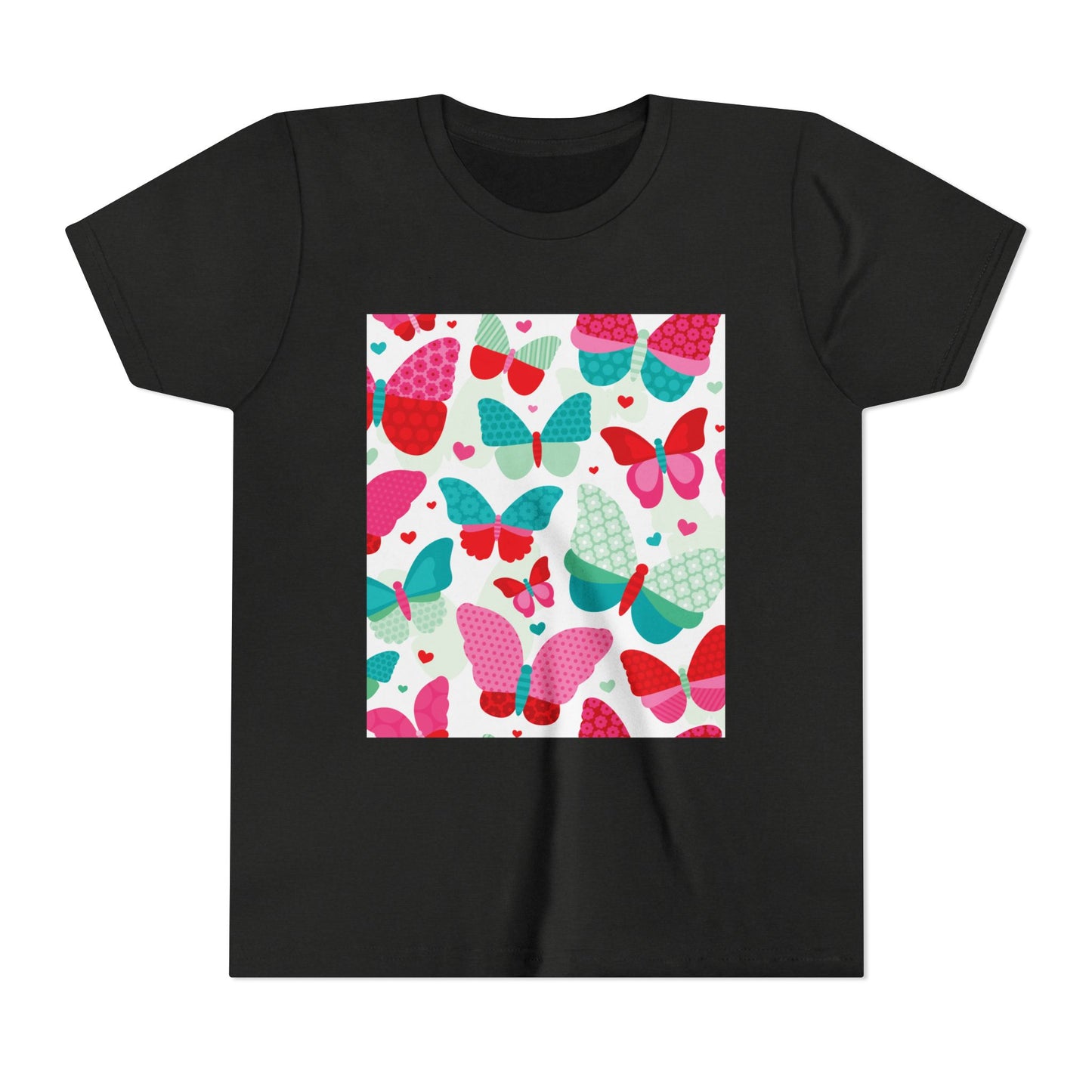 Colorful Butterfly Youth Short Sleeve Tee - Fun & Playful Design for Spring Celebrations