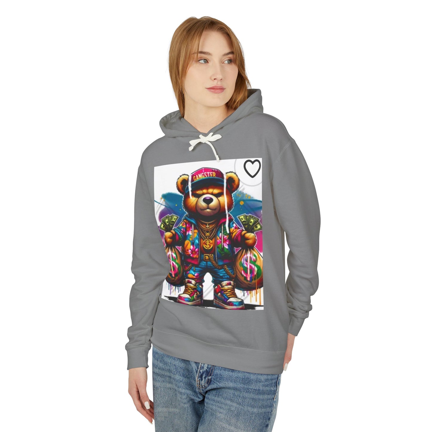 Trendy Bear Money Sweatshirt - Unisex Lightweight Hoodie for Gamers & Streetwear Fans