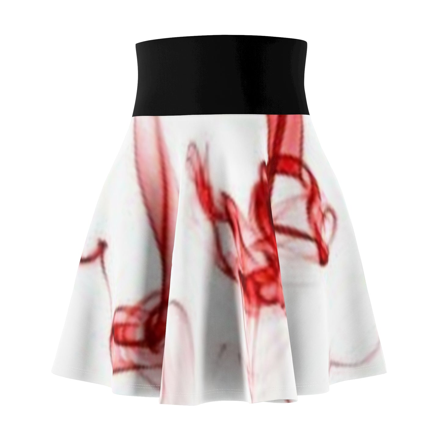 Elegant Red Swirl Women's Skater Skirt - Perfect for Parties & Everyday Wear