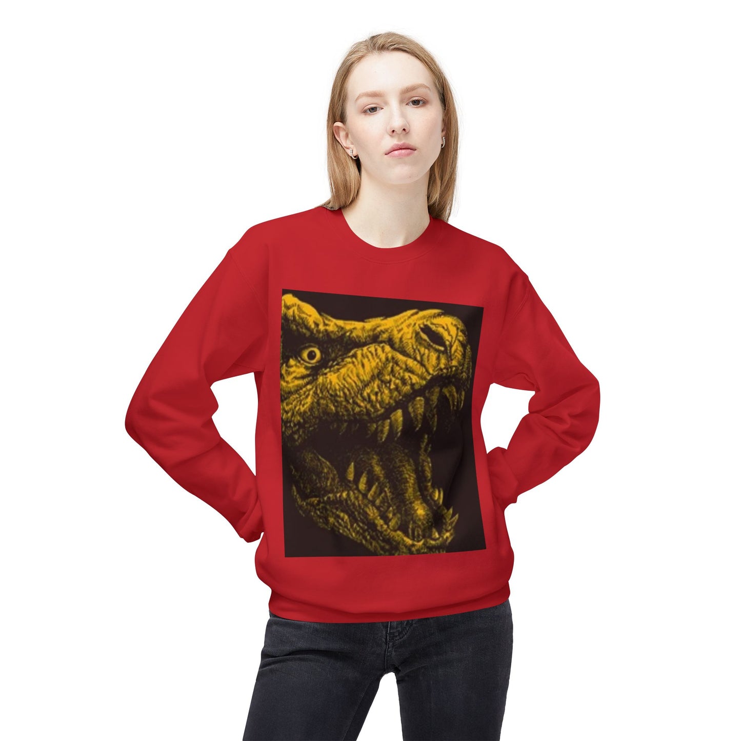 Unisex Dinosaur Graphic Sweatshirt - Cozy Midweight Crewneck