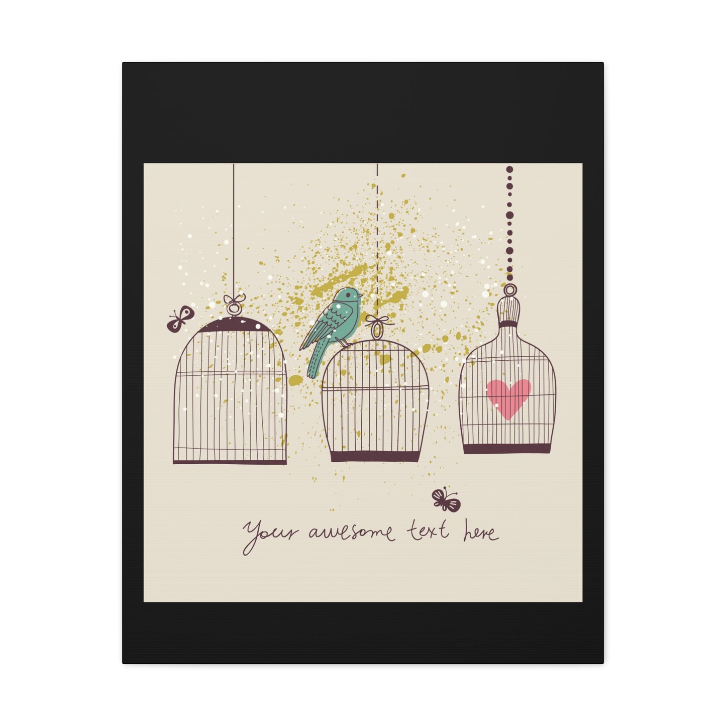 Whimsical Birdcage Canvas Wall Art - Personalized Home Decor