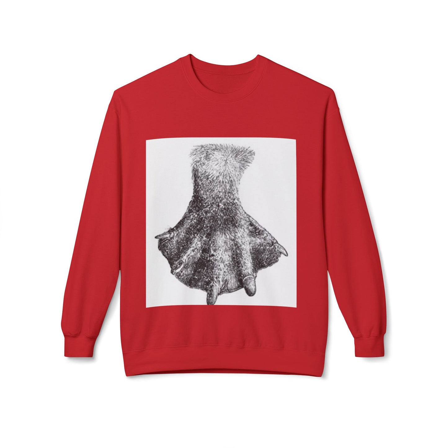 Artistic Fleece Crewneck Sweatshirt with Unique Dress Design