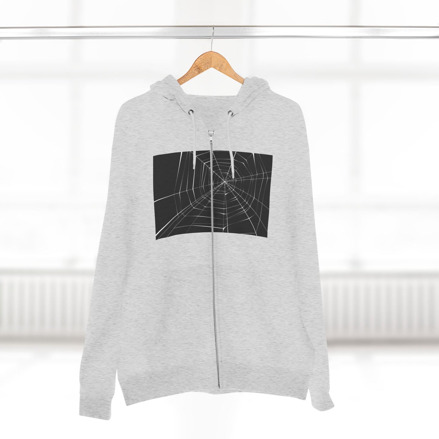 Sleek Spiderweb Unisex Zip Hoodie – Perfect for Halloween or Casual Wear