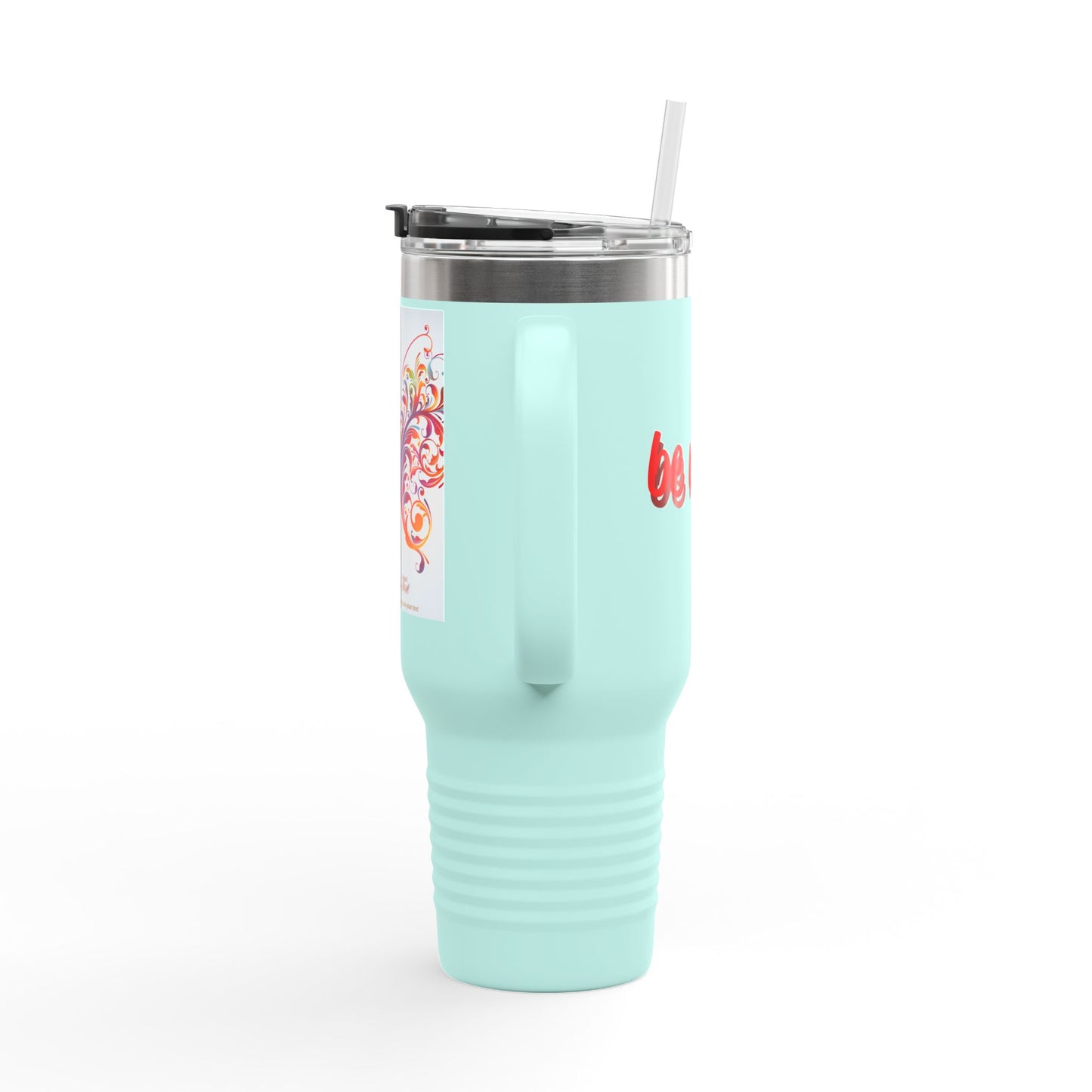 Elegant Insulated Travel Mug | 40oz with Nature-Inspired Design