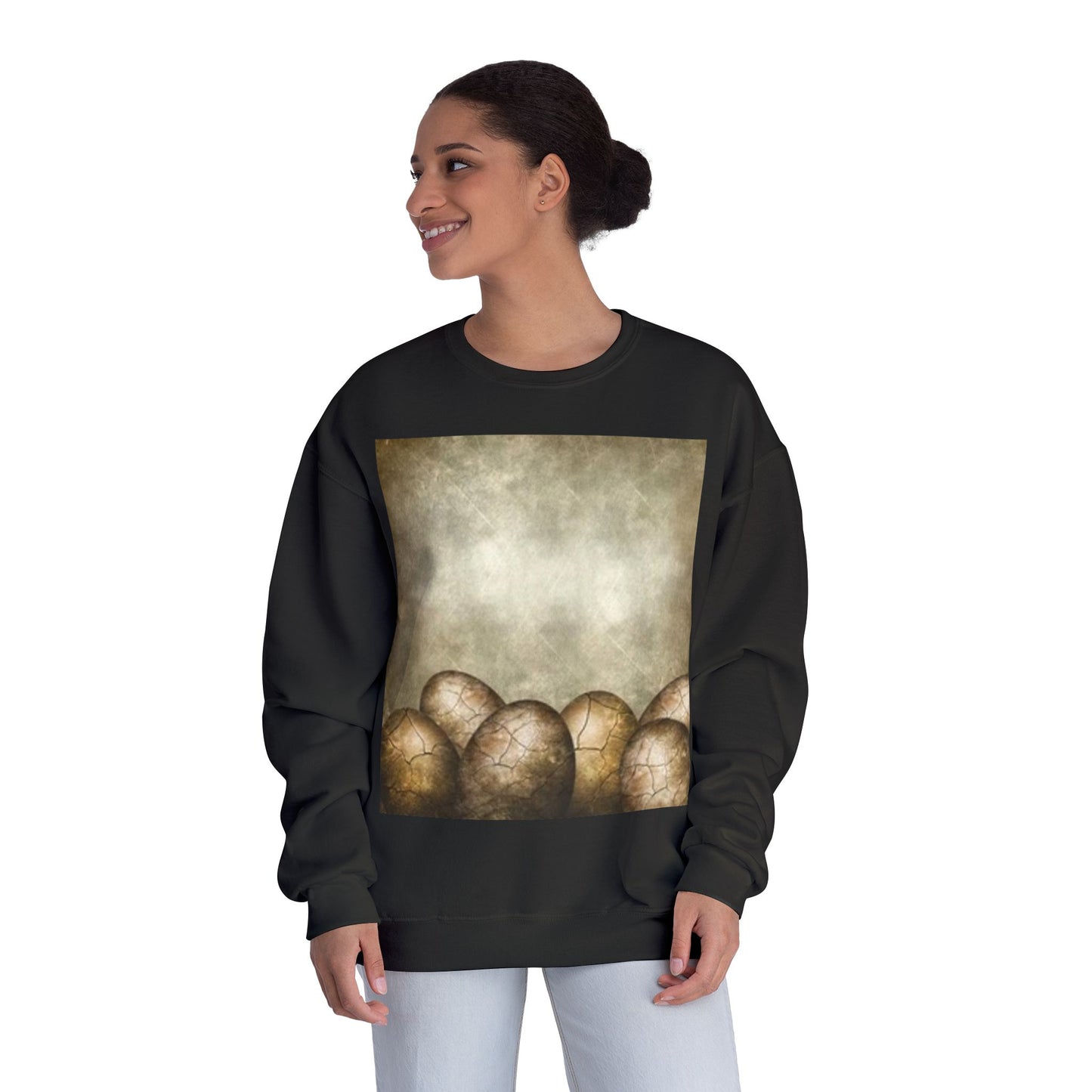 Cozy Vintage Egg Design Crewneck Sweatshirt