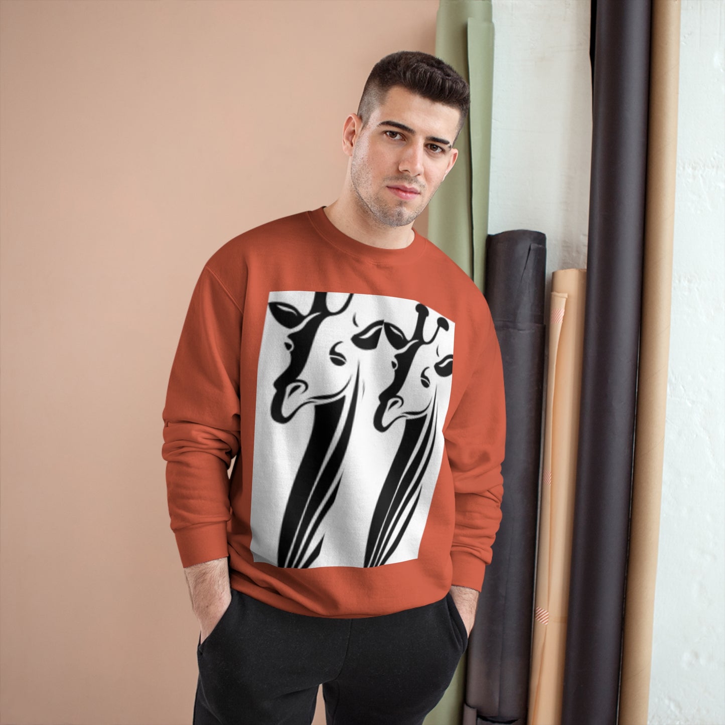 Giraffe Lovers Champion Sweatshirt - Cozy Wildlife Apparel