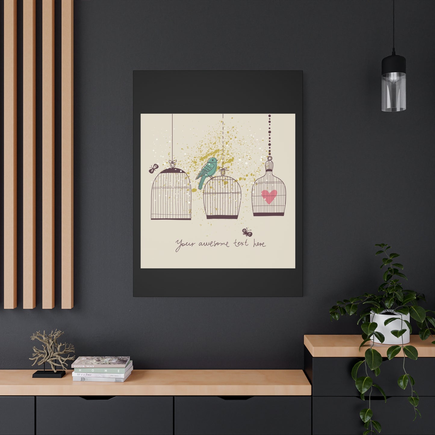 Whimsical Birdcage Canvas Wall Art - Personalized Home Decor
