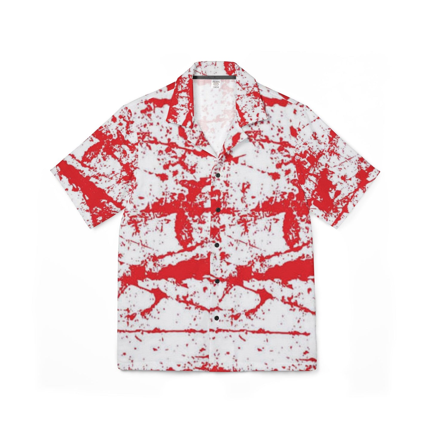 Men's Hawaiian Camp Shirt - Vibrant Red Abstract Design for Summer Vibes
