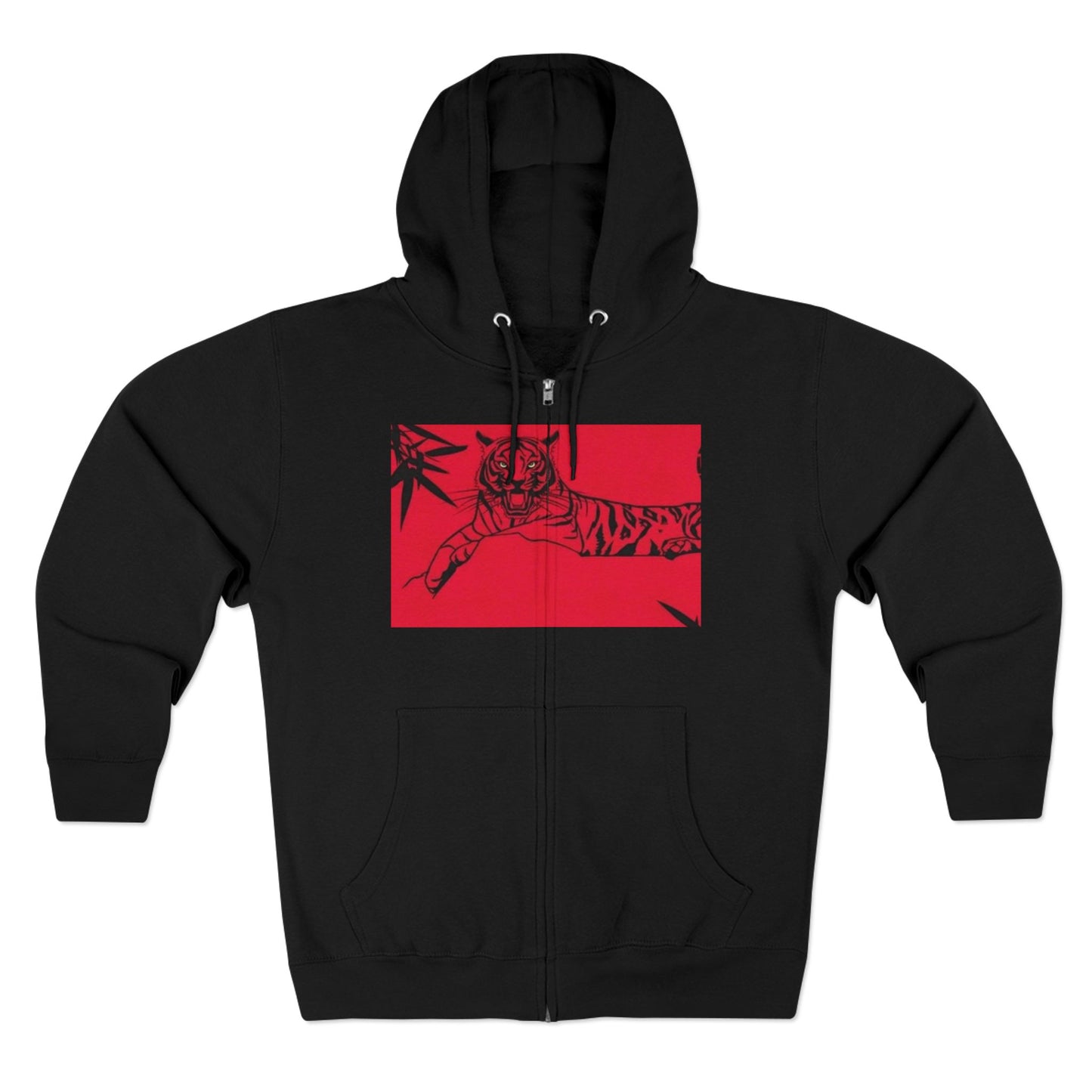 Cool Tiger Graphic Unisex Zip Hoodie - Trendy Streetwear for Animal Lovers