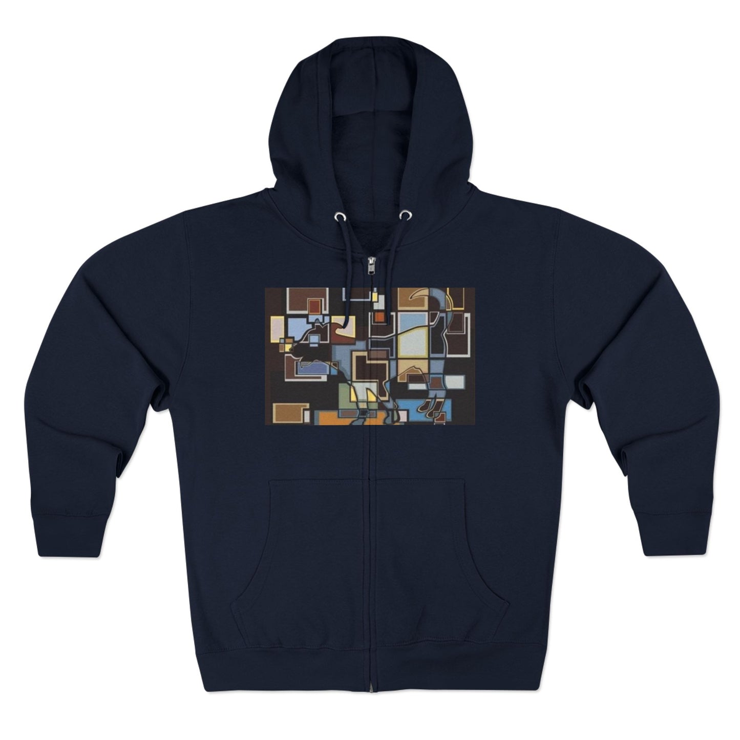 Artistic Unisex Zip Hoodie - Colorful Abstract Design