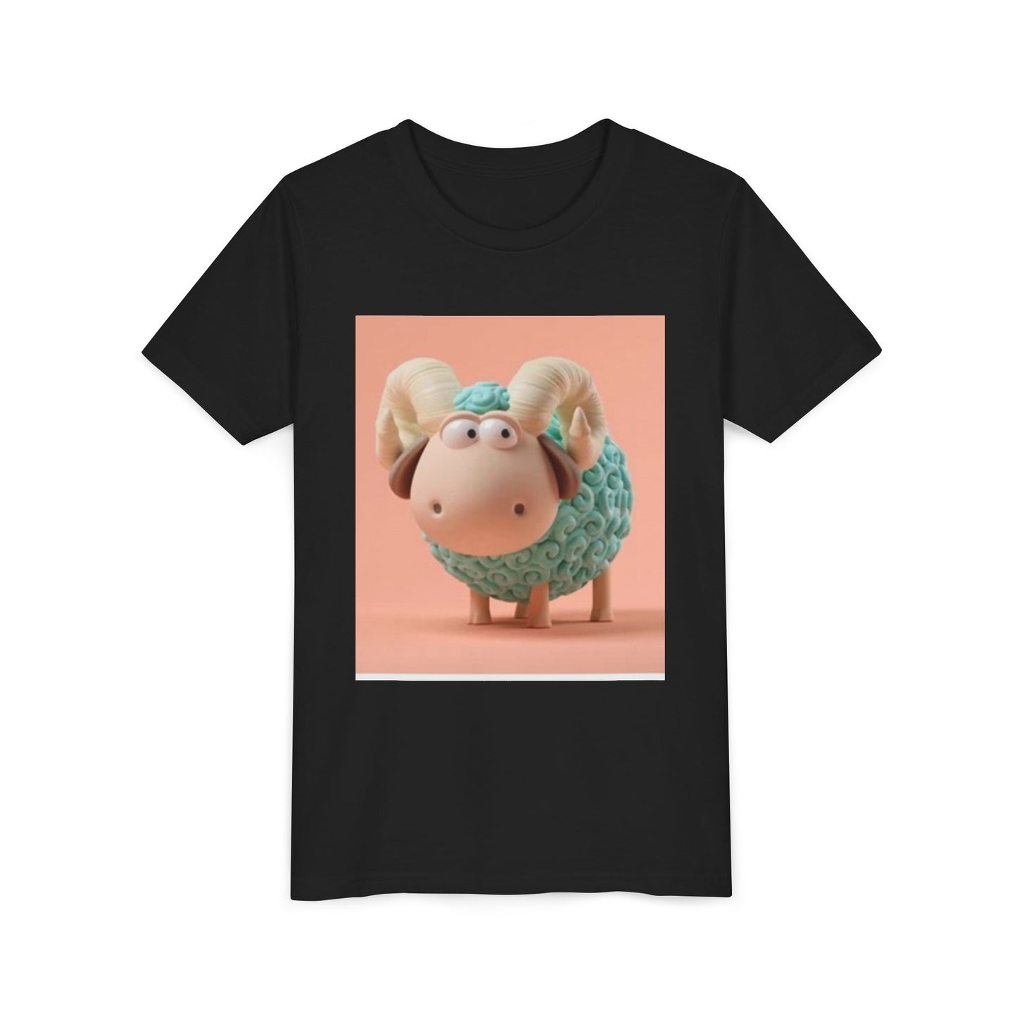 Cute Cartoon Sheep Youth Short Sleeve Tee - Fun and Whimsical Kids Shirt