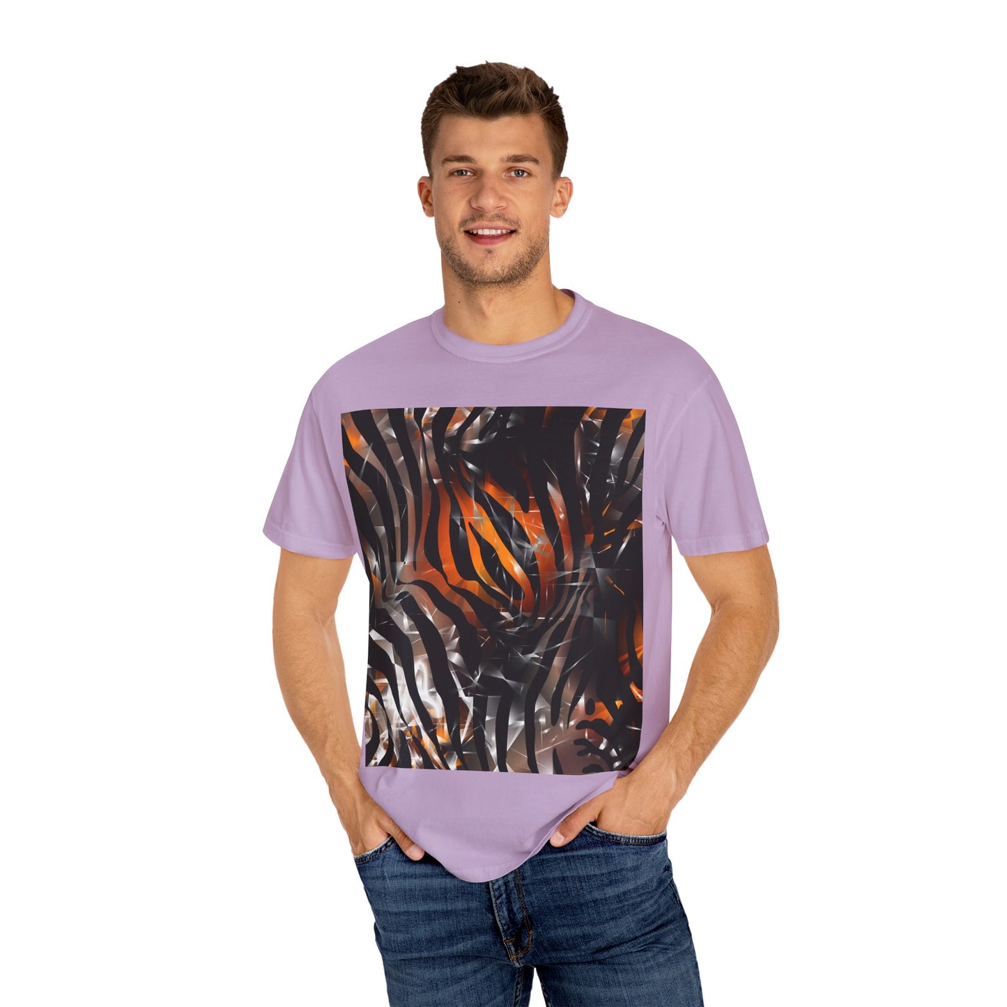 Vibrant Jungle Print Unisex Garment-Dyed T-Shirt