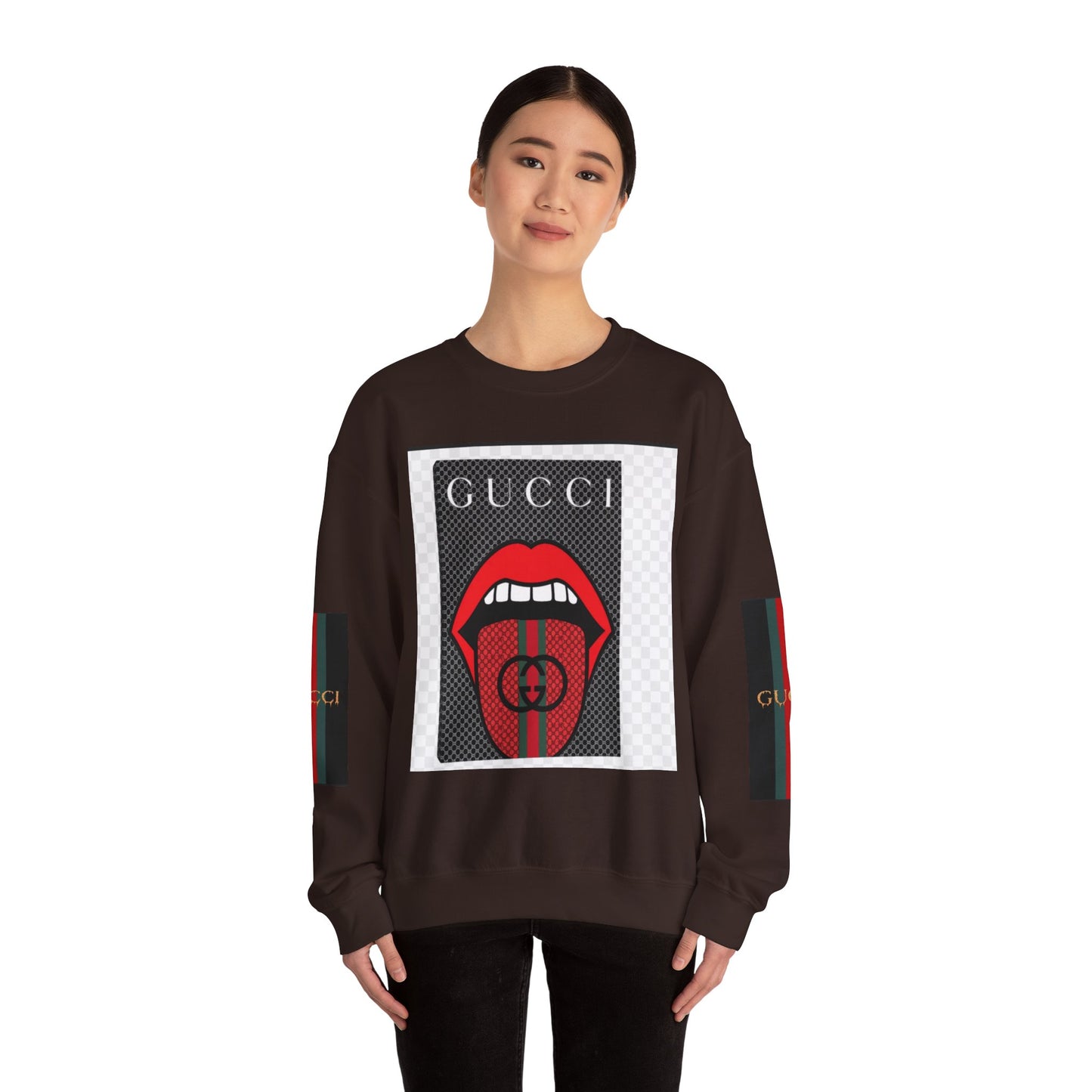 Gucci Inspired Unisex Heavy Blend Crewneck Sweatshirt - Bold Graphic Design