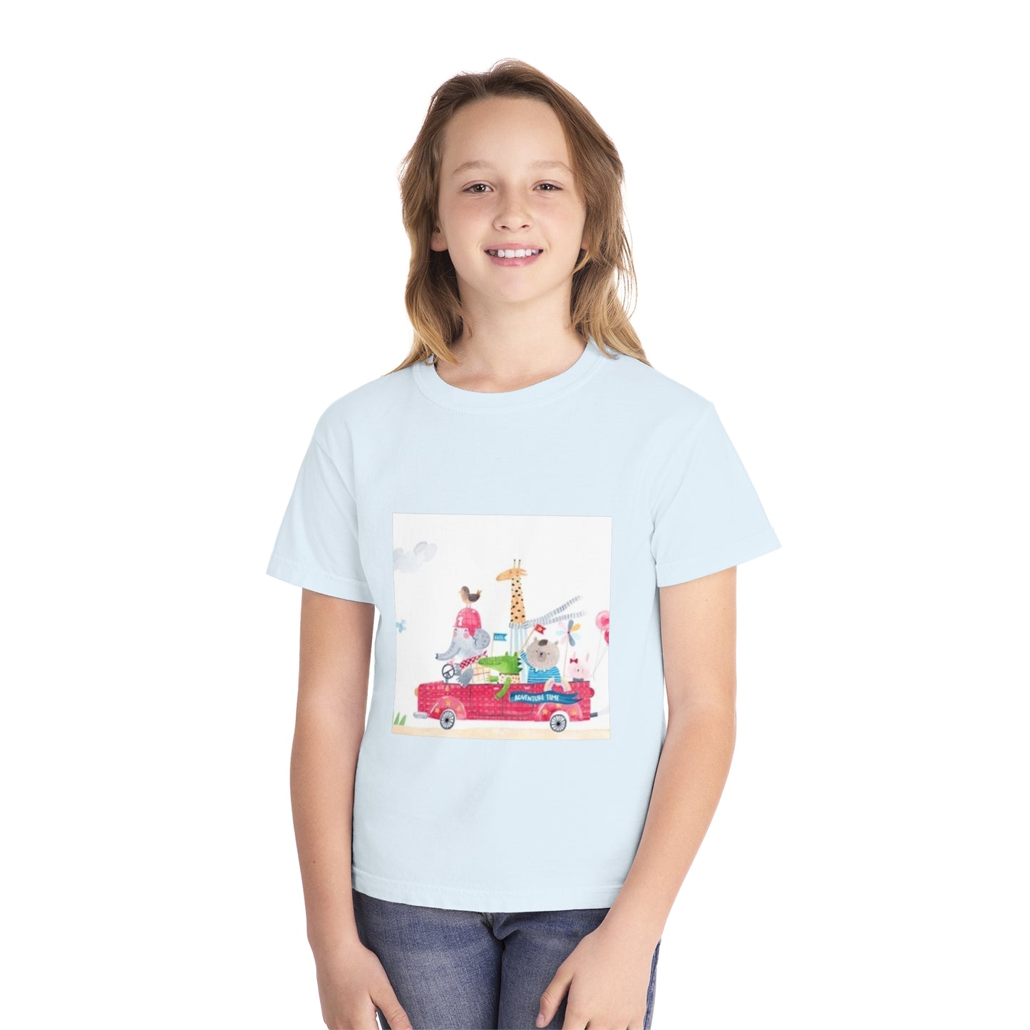 Fun Animal Adventure Youth Midweight Tee - Colorful Kids Tee for Playtime