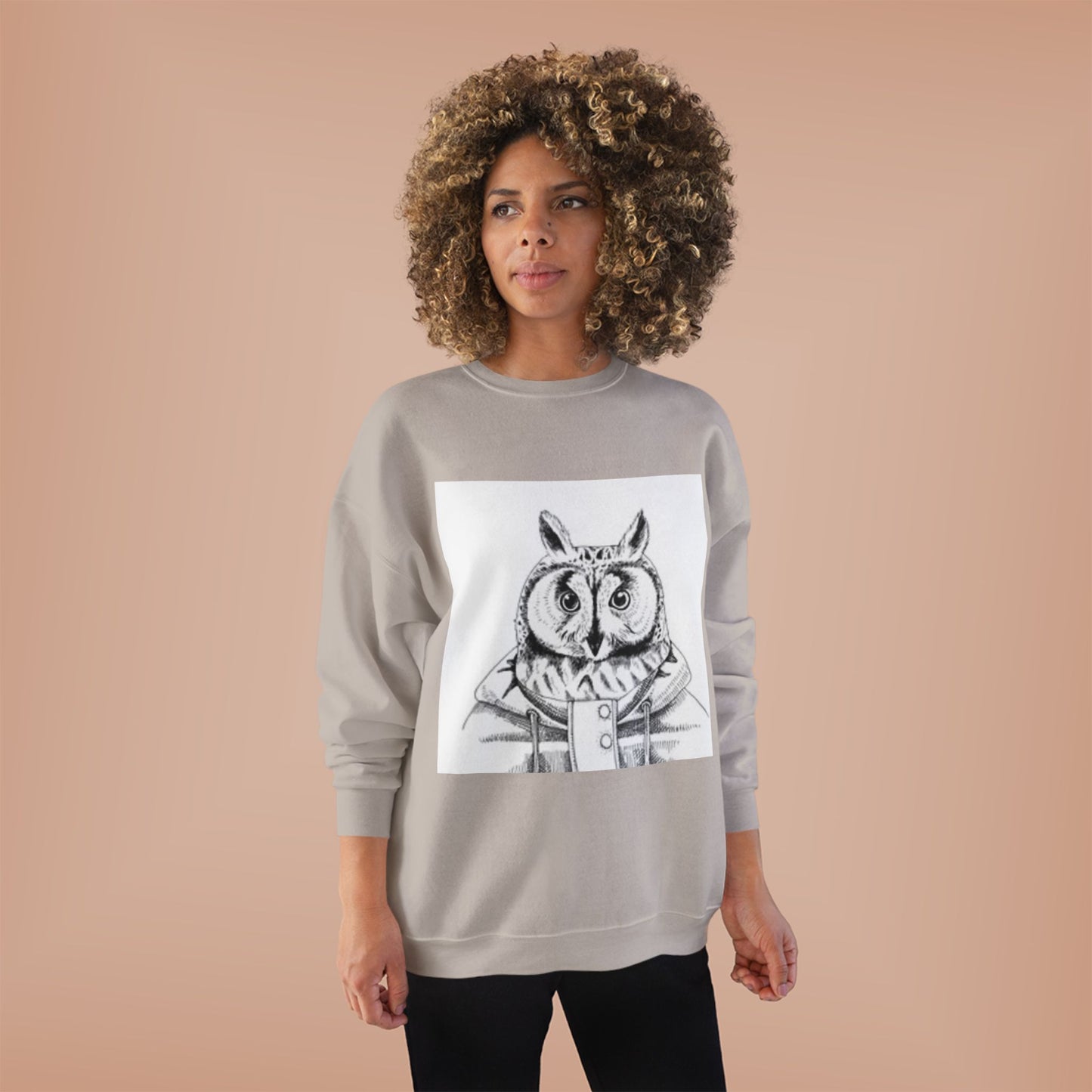Whimsical Owl Eco-Friendly Crewneck Sweatshirt - Unisex