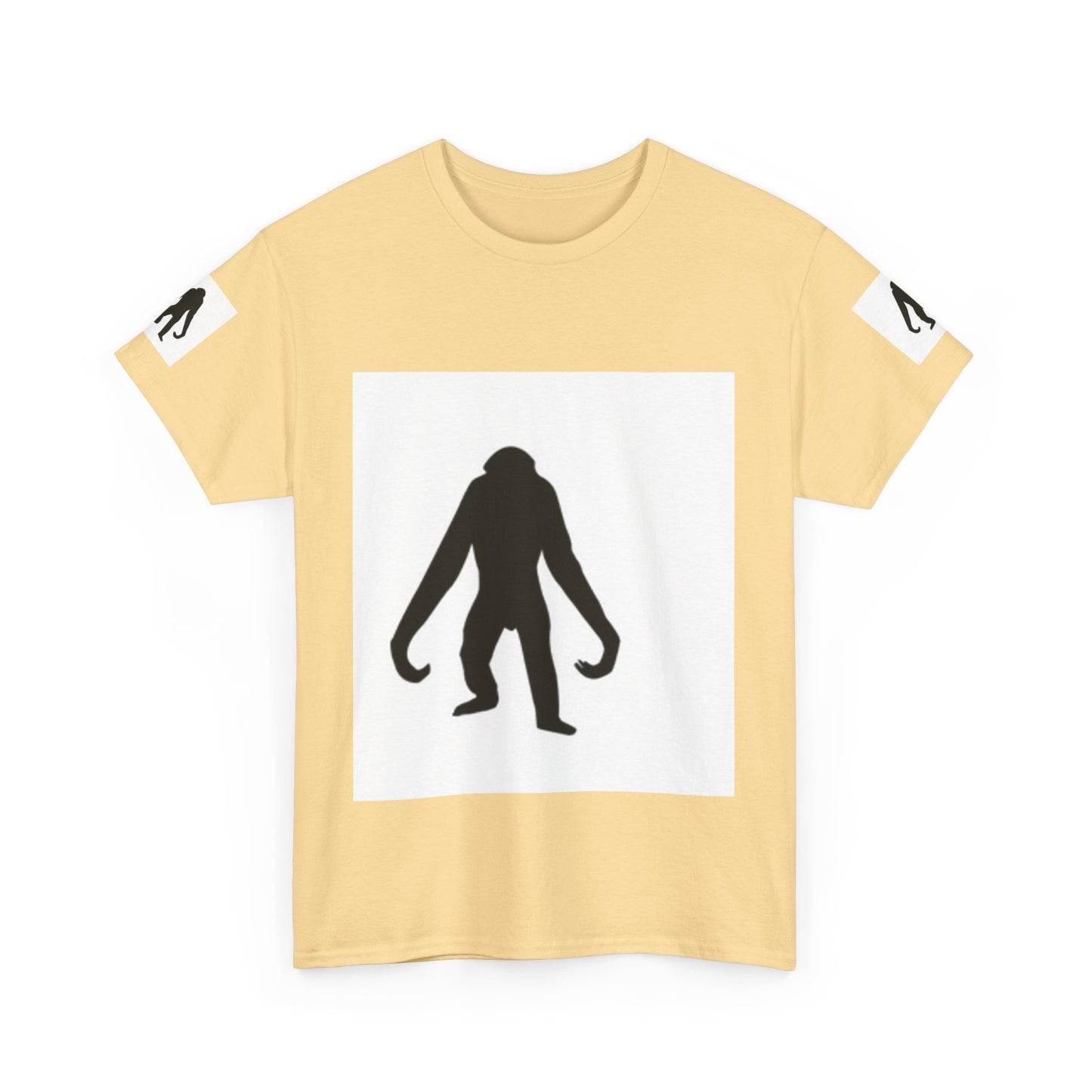 Unisex Heavy Cotton Tee - Bold Monkey Silhouette Tee for Animal Lovers