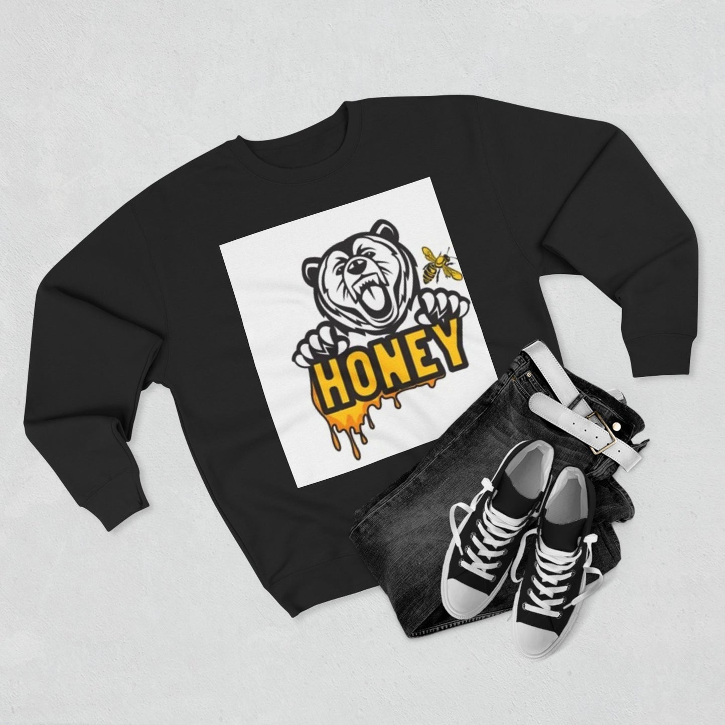 Honey Bear Unisex Crewneck Sweatshirt - Cozy and Fun Gift for Animal Lovers