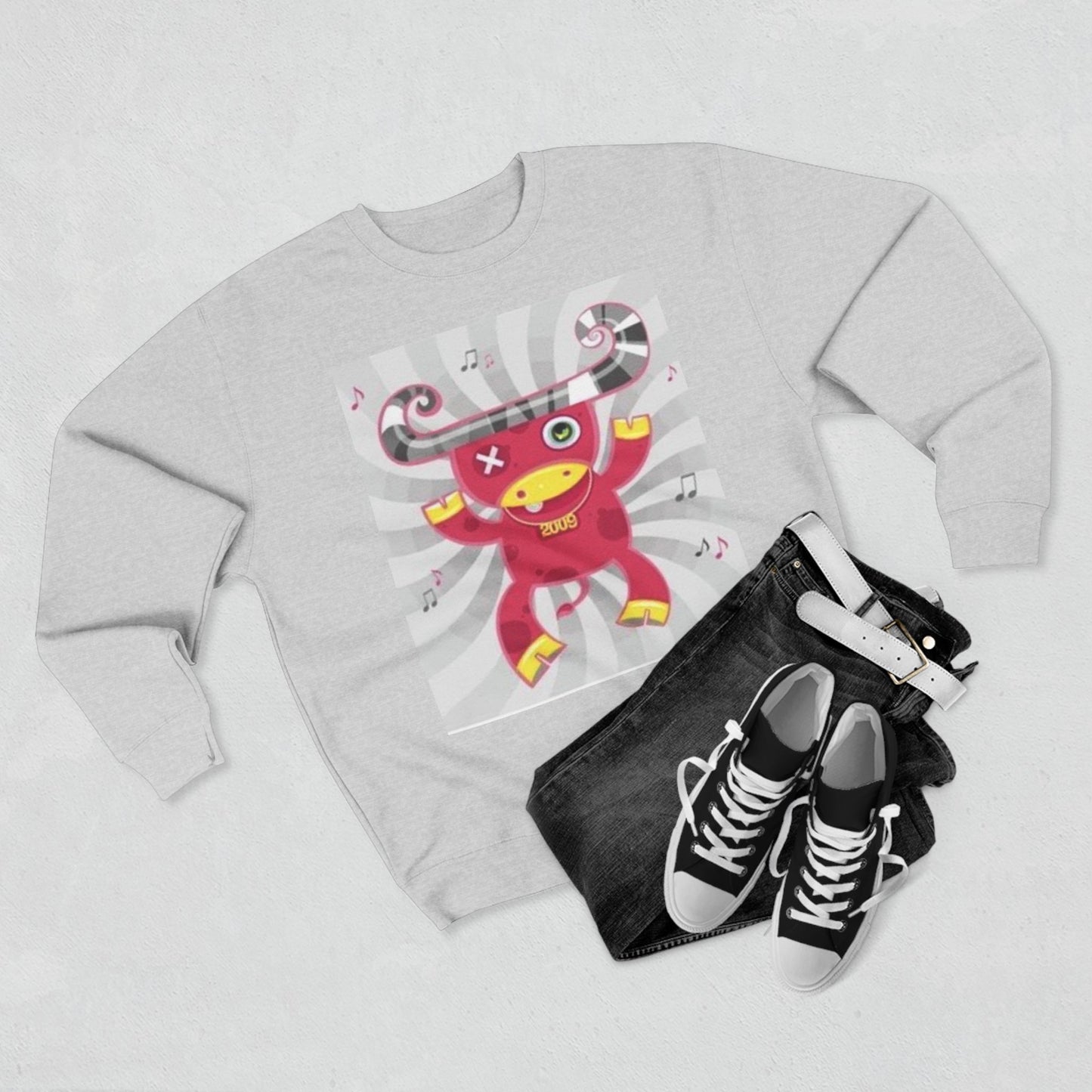 Fun Graphic Unisex Crewneck Sweatshirt - Playful Music Theme