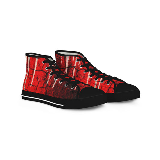 Men's High Top Sneakers - Bold Red Urban Style