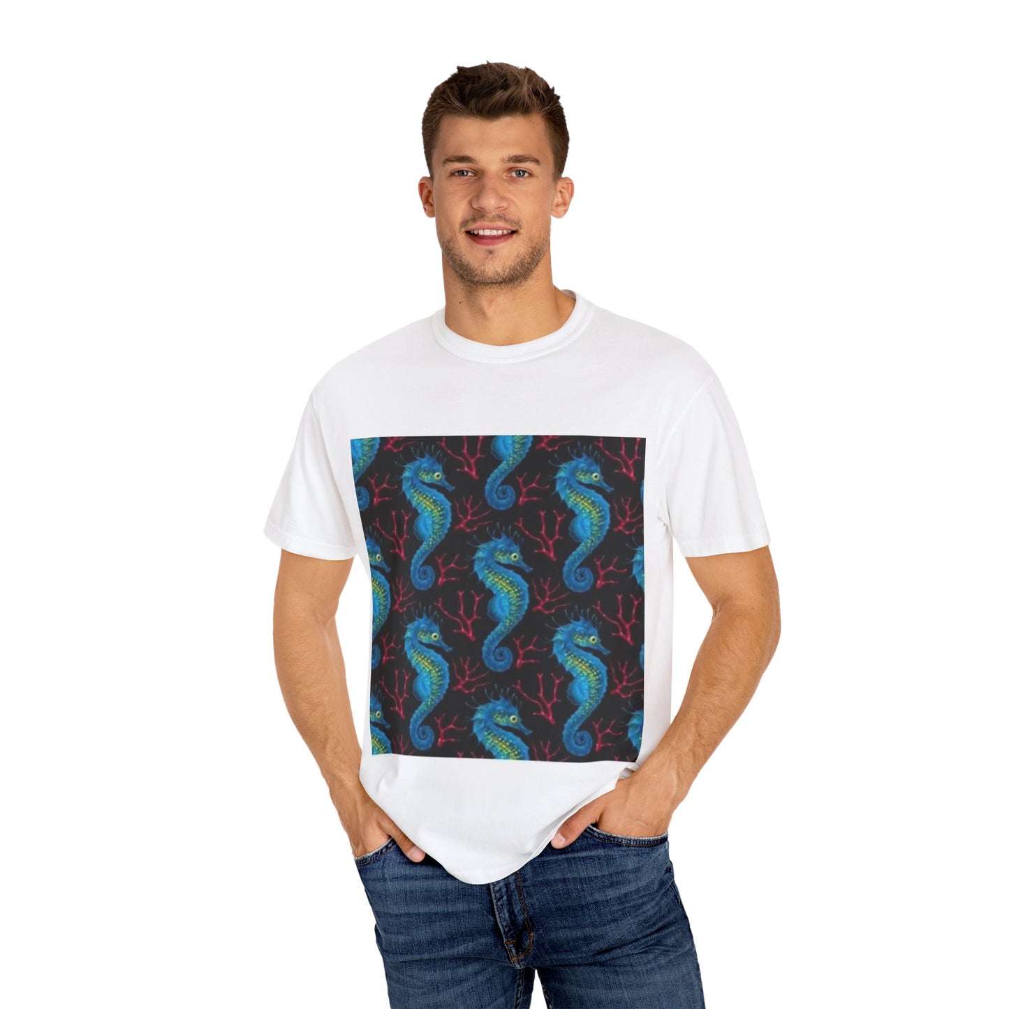 Ocean-Inspired Unisex T-Shirt with Seahorse Design