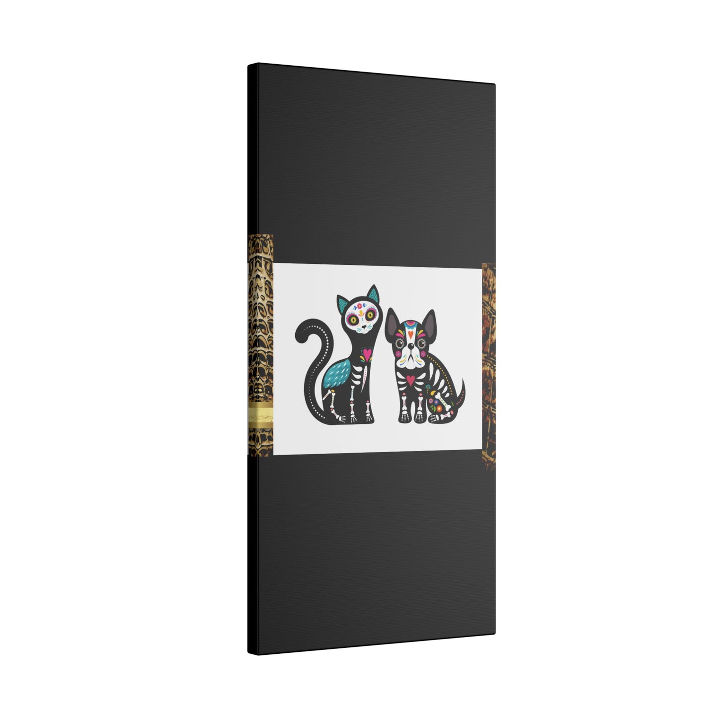 Day of the Dead Pet Canvas Art - Colorful Cat and Dog Wall Decor