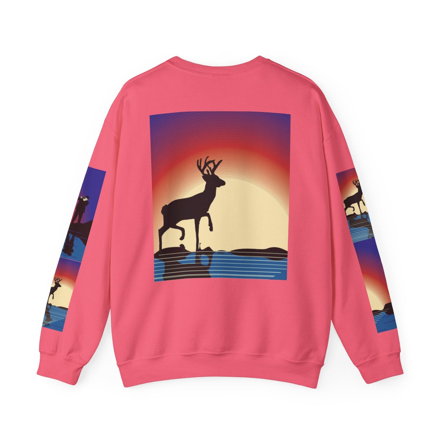 Vibrant Deer Sunset Unisex Crewneck Sweatshirt