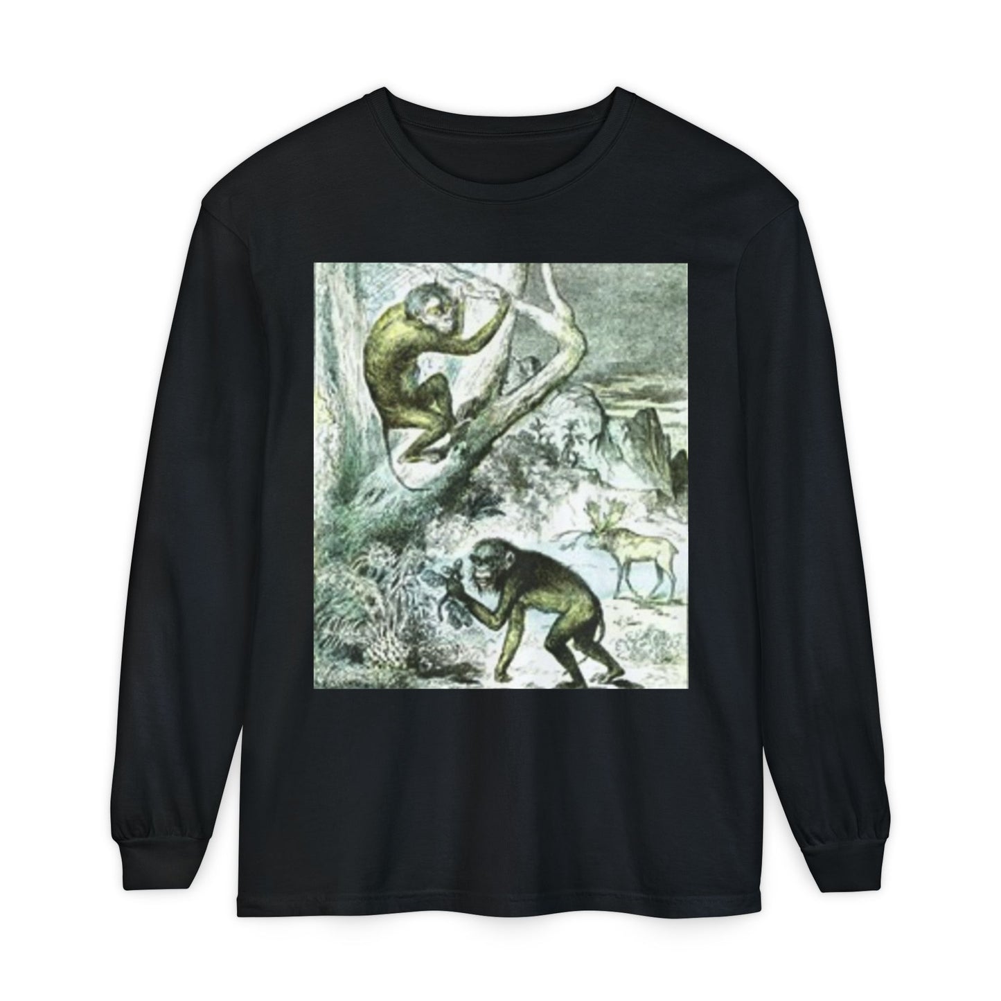 Graphic Long Sleeve T-Shirt - Bat Design for Halloween Lovers