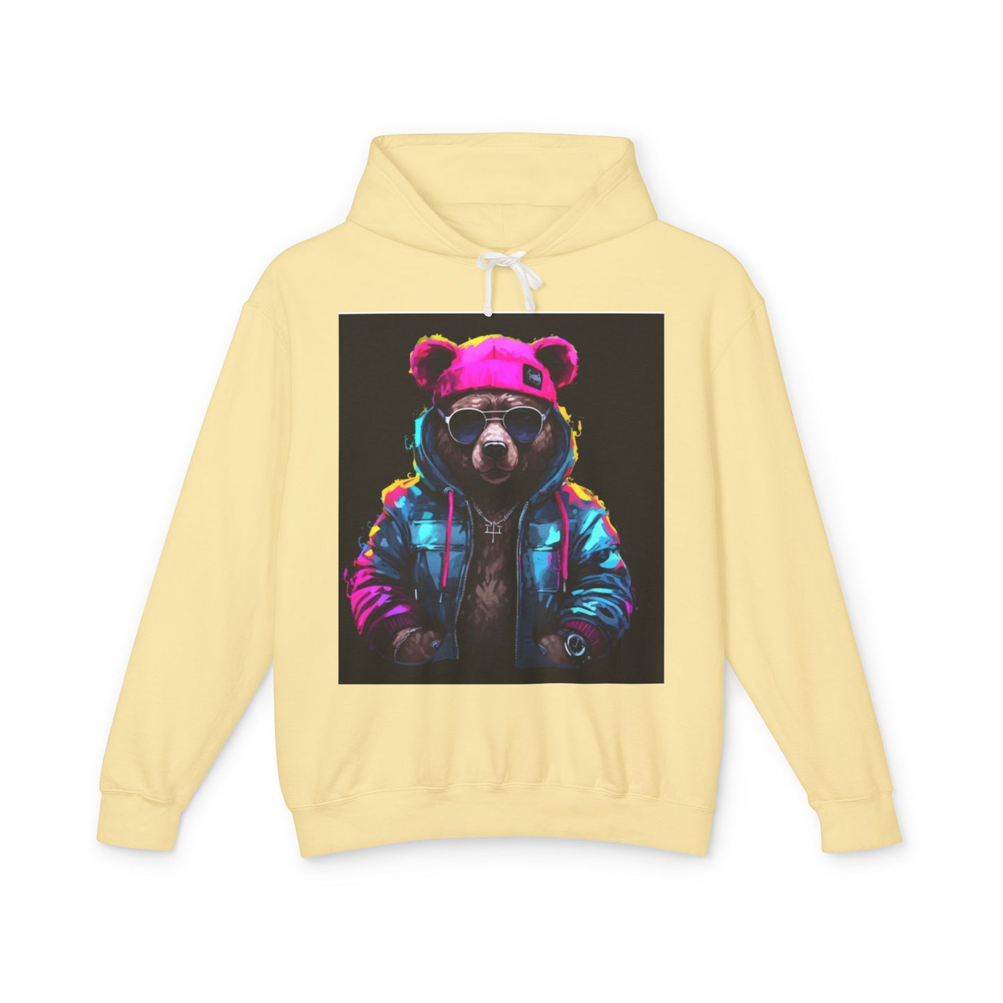 Cool Bear Hoodie - Unisex Lightweight Hooded Sweatshirt with Funky Design