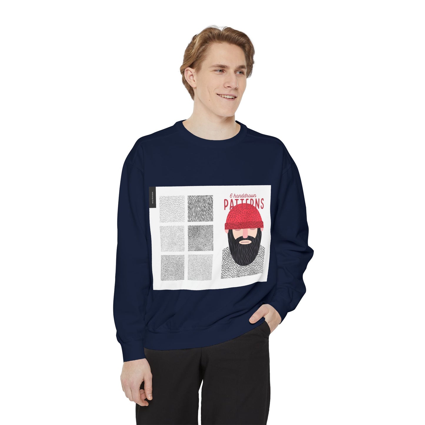 Creative Patterns Unisex Garment-Dyed Sweatshirt - Unique Design for Comfort & Style