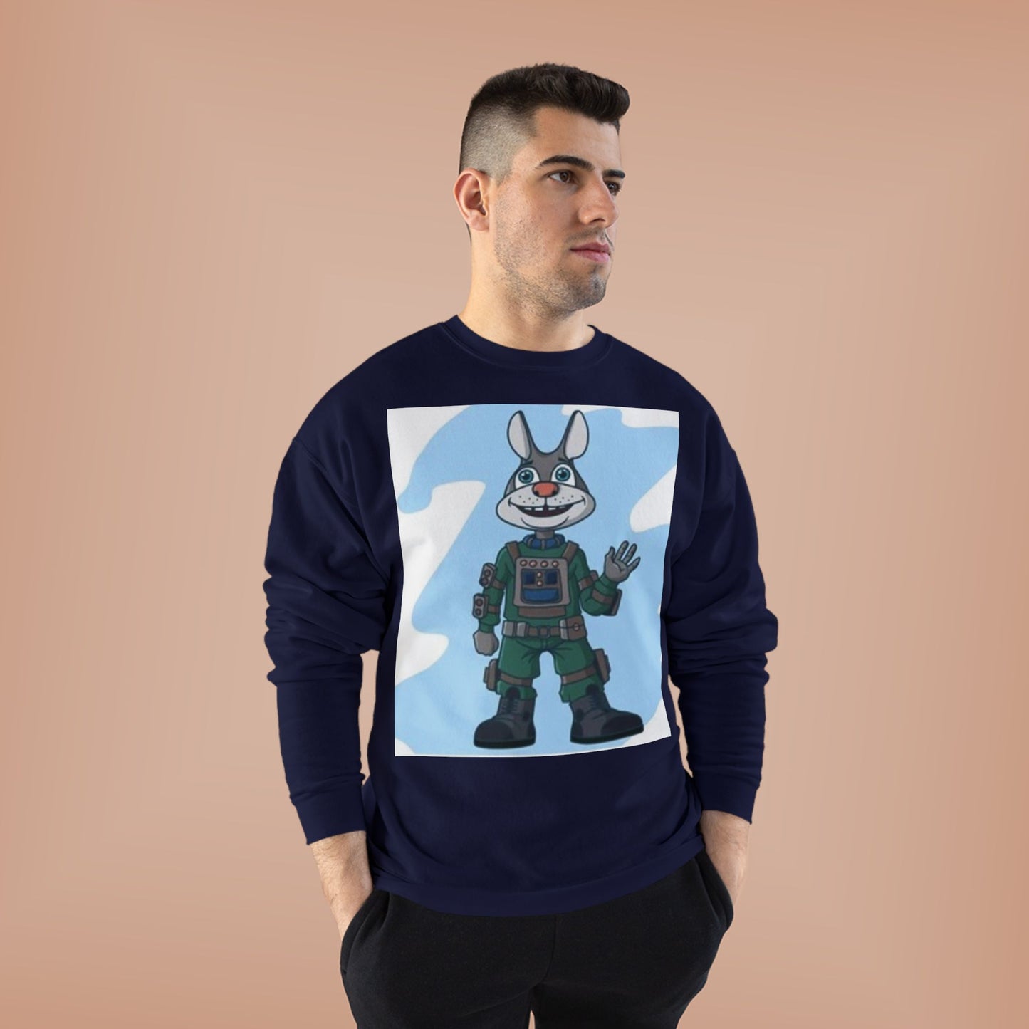Unisex EcoSmart® Crewneck Sweatshirt - Playful Cartoon Character Design