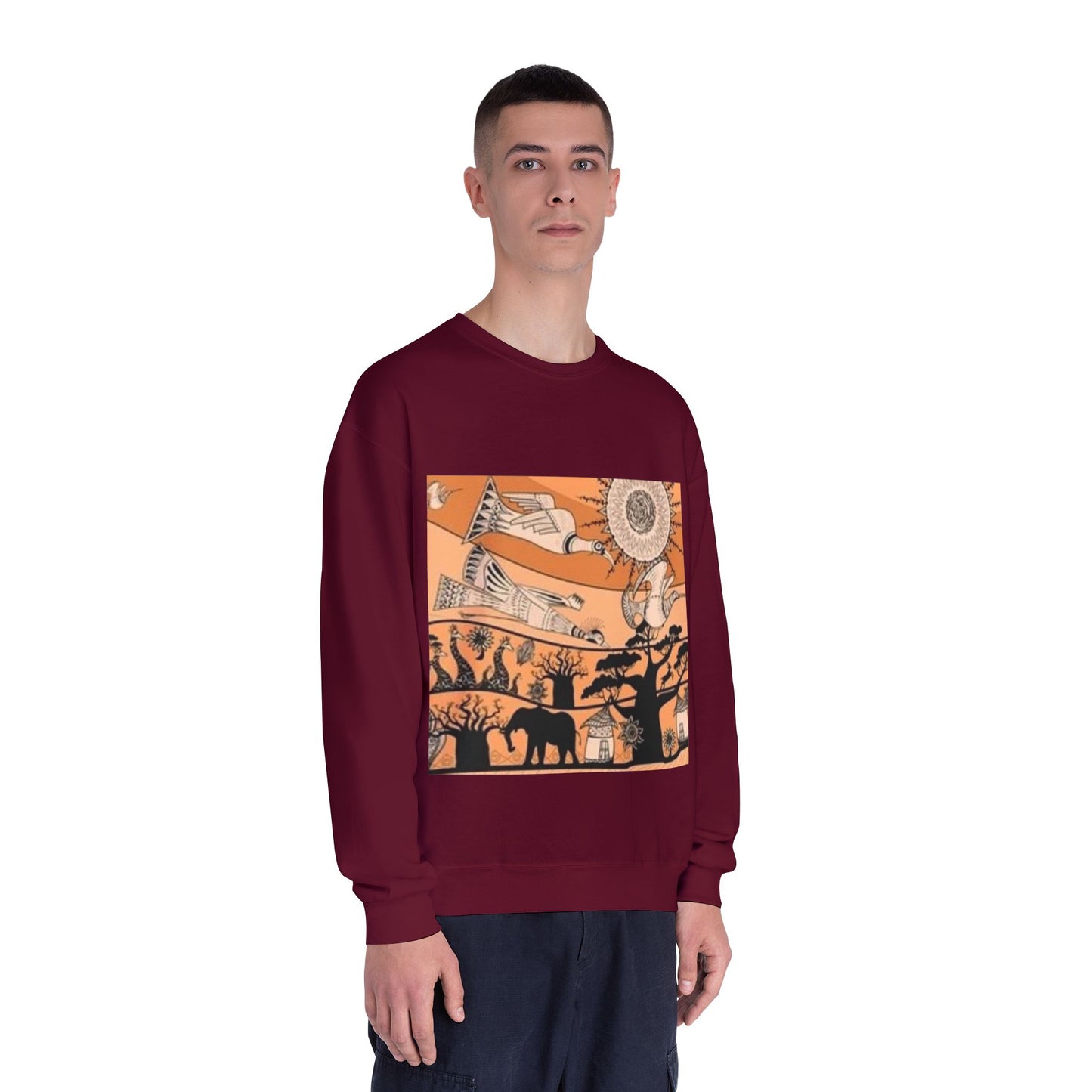 Bohemian Artistic Crewneck Sweatshirt | Nature & Sun Design