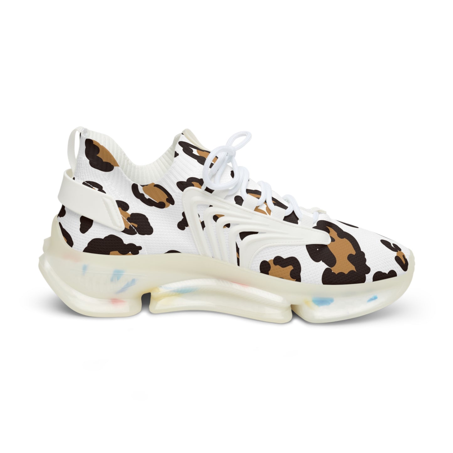 Stylish Leopard Print Men's Mesh Sneakers | Lightweight Athletic Shoes