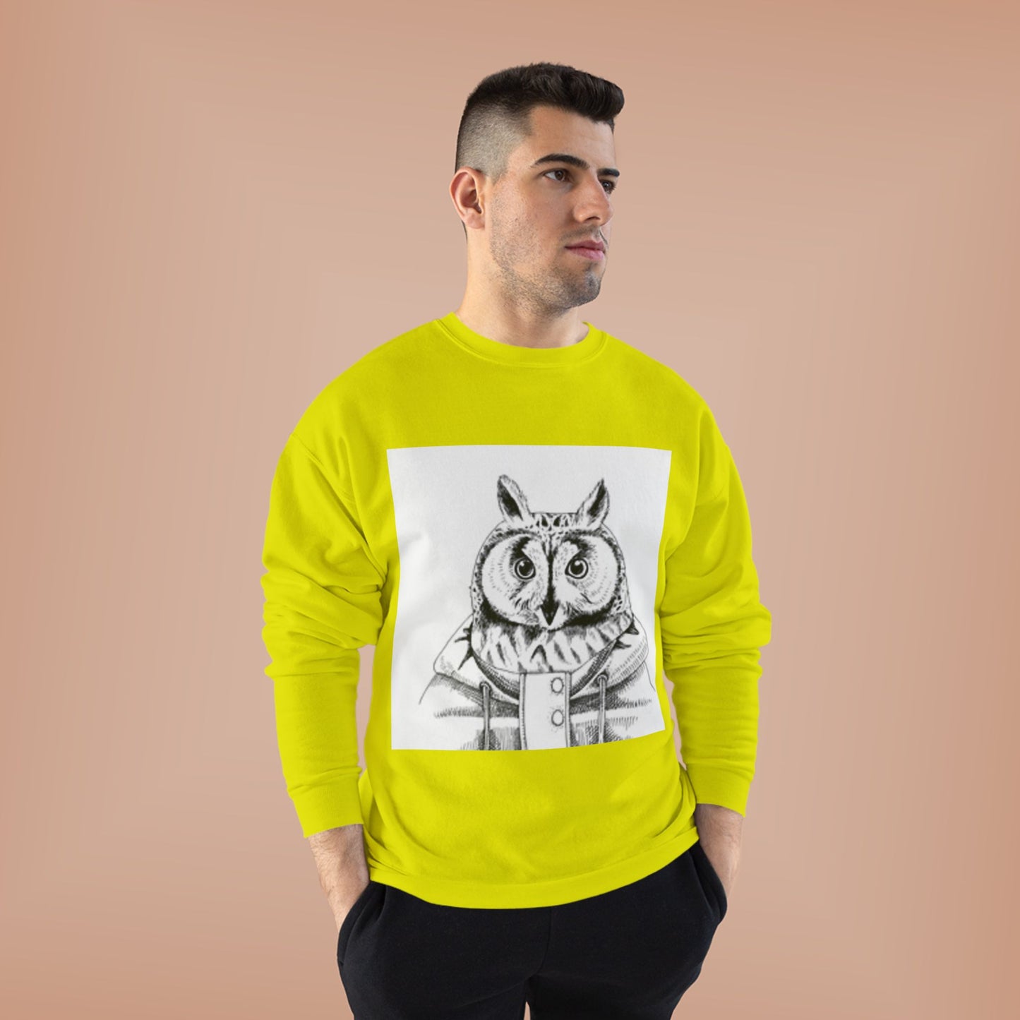 Whimsical Owl Eco-Friendly Crewneck Sweatshirt - Unisex